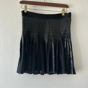 HERVE LEGER Leather Accordion MINI Skirt